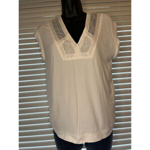 Maje -size 1-White Lace V-Neck sleeveless top